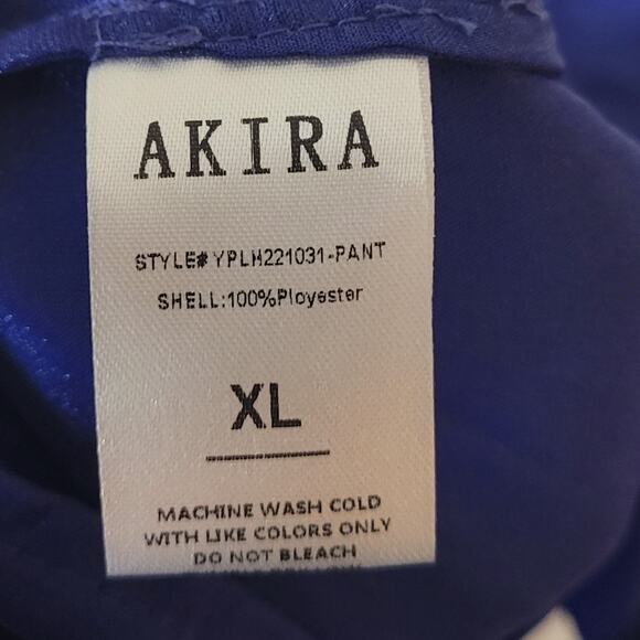 Akira Chicago Express Yourself Ruffled Drama Pants in Royal Blue XL - Picture 8 of 8